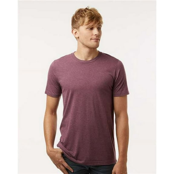 Tultex 602CVC Combed CVC T-Shirt-Heather Maroon-L