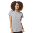 thumbnail image 1 of Tultex Fine Jersey Classic Fit T-Shirt, Women's Short Sleeve Ribbed Crewneck Heather Grey Tee, L, 1 of 4