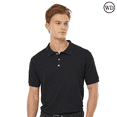 thumbnail image 1 of Tultex Men's 50/50 Sport Pique Polo Shirt, Short Sleeve, Textured Knit, USMCA Certified, Black, M, 1 of 5