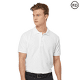 thumbnail image 1 of Tultex Men's 50/50 Sport Pique Polo Shirt, Short Sleeve, Textured Knit, USMCA Certified, White, S, 1 of 5