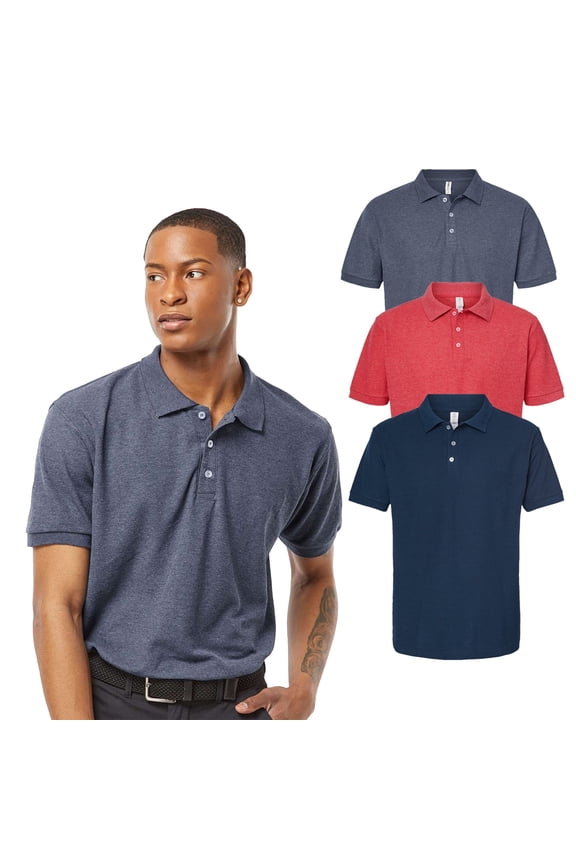 - Men's 50/50 Sport Pique Polo T-Shirt | Assorted Tees Pack of- 9 | Bulk Mixed Color T-Shirt | 6.7 oz | Size : S