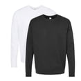 thumbnail image 1 of Tultex Men’s Crewneck Long Sleeve Sweatshirt, 80/20 Cotton/Polyester Fleece Winter Sweater (Black+White 2PCS, XL), 1 of 7