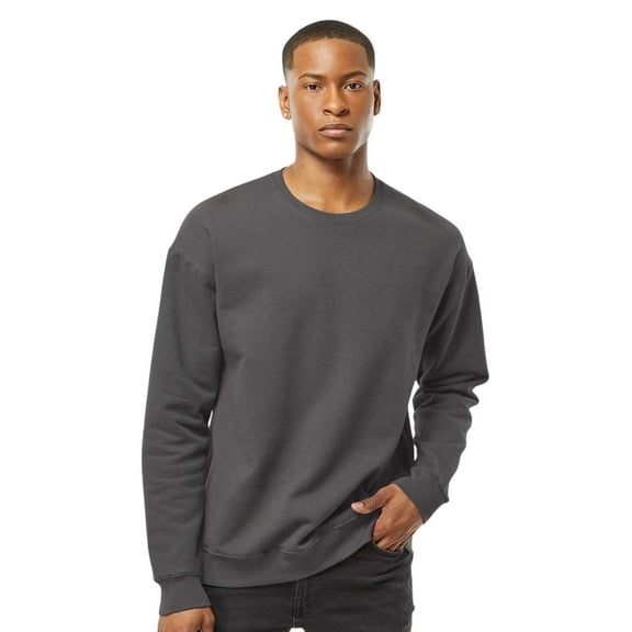 Tultex Men’s Crewneck Long Sleeve Sweatshirt, 80/20 Cotton/Polyester Fleece Winter Sweater (Charcoal , XL)