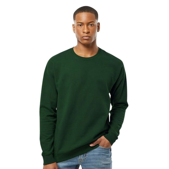 Tultex Men’s Crewneck Long Sleeve Sweatshirt, 80/20 Cotton/Polyester Fleece Winter Sweater (Forest , M)