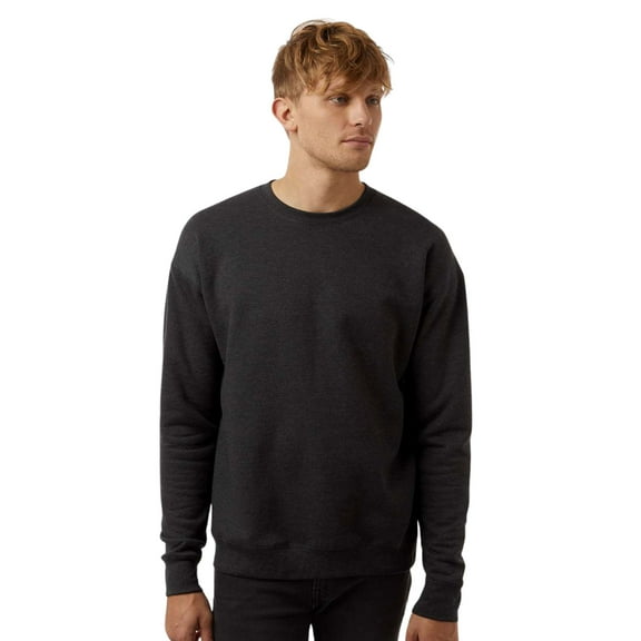 Tultex Men’s Crewneck Long Sleeve Sweatshirt, 80/20 Cotton/Polyester Fleece Winter Sweater (Heather-Graphite, S)