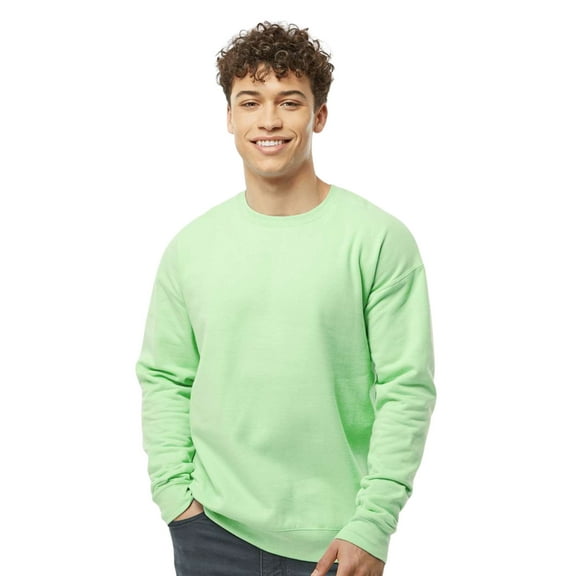 Tultex Men’s Crewneck Long Sleeve Sweatshirt, 80/20 Cotton/Polyester Fleece Winter Sweater (Neo-Mint, XL)