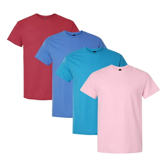 Tultex Men's Fine Jersey T-Shirt, Assorted Short Sleeve T-Shirts 100% Ring-Spun USA Cotton Bulk Tee, Mix Tees (Bright Color 4 Pack, XL)