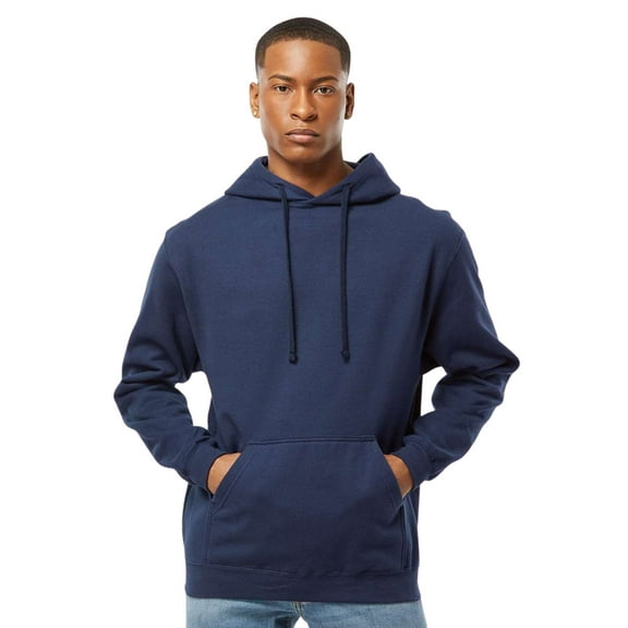 Tultex Men’s Fleece Hooded Sweatshirt 80/20 Ring-Spun Cotton/Polyester Pullover Essential Hoodie (Navy, 2XL)
