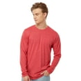thumbnail image 1 of Tultex Men's Poly-Rich Long Sleeve T-Shirt Crewneck Tees (Heather Red, S), 1 of 7