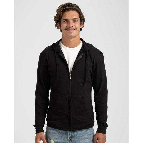 Tultex Unisex Beach Full-Zip Hooded Long Sleeve T-Shirt