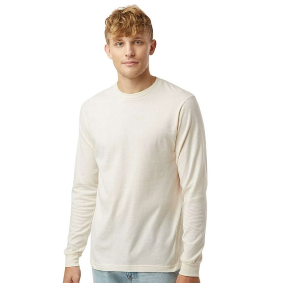 Tultex Unisex Fine Jersey Long Sleeve T-Shirts, 100% Ring-spun USA Cotton Crewneck Tee Shirts (Natural , S)