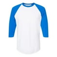 thumbnail image 1 of Tultex - Unisex Fine Jersey Raglan T-Shirt - 245 - White/ Royal - Size: S, 1 of 4