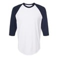 thumbnail image 1 of Tultex - Unisex Fine Jersey Raglan T-Shirt - 245 - White/ Navy - Size: S, 1 of 3