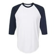 thumbnail image 1 of Tultex - Unisex Fine Jersey Raglan T-Shirt - 245 - White/ Navy - Size: S, 1 of 4