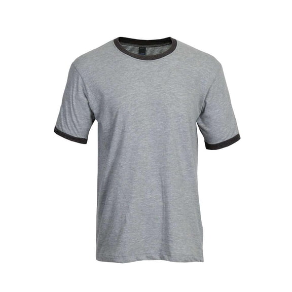 Tultex - Unisex Fine Jersey Ringer T-Shirt - 246 - Heather Grey/ Heather Charcoal