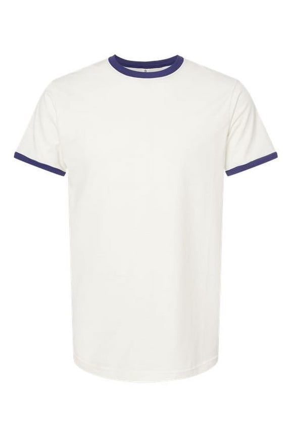 - Unisex Fine Jersey Ringer T-Shirt - 246 - Vintage White/ Inked India
