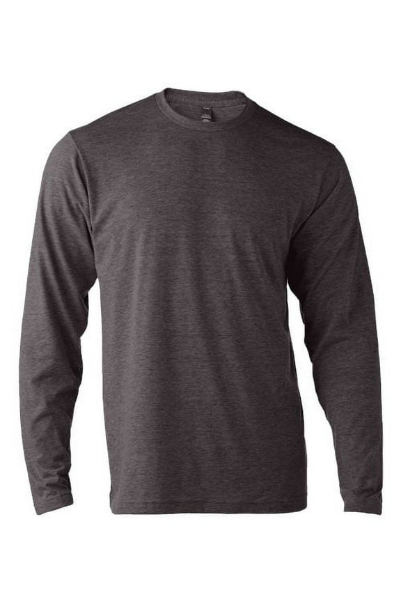 - Unisex Poly-Rich Long Sleeve T-Shirt - 242 - Heather Charcoal - Size: XS