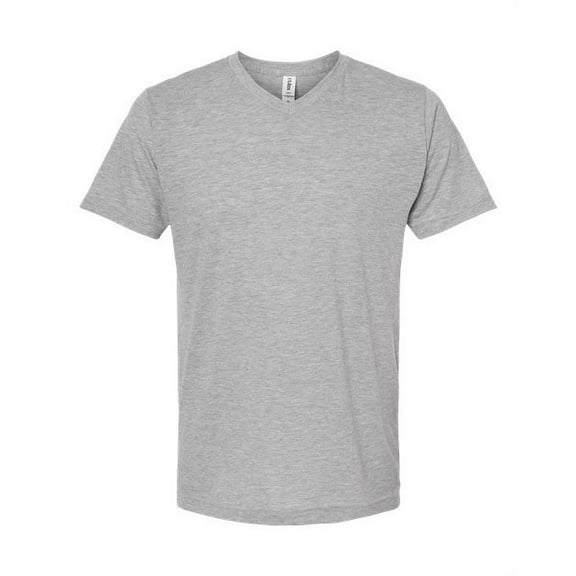 Tultex - Unisex Poly-Rich V-Neck T-Shirt - 207 - Heather Grey - Size: L