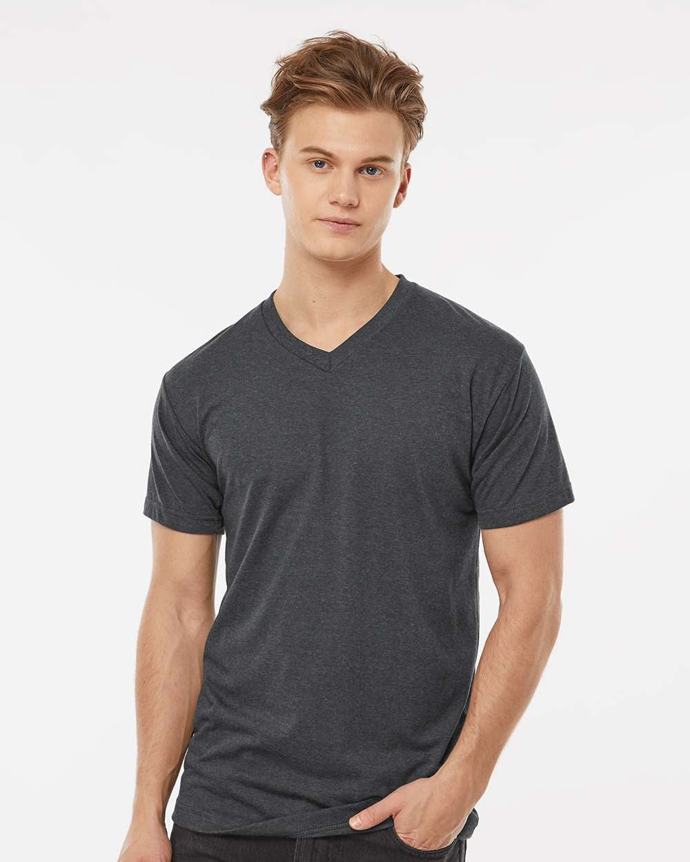 Tultex Unisex Poly-Rich V-Neck T-Shirt - Walmart.com