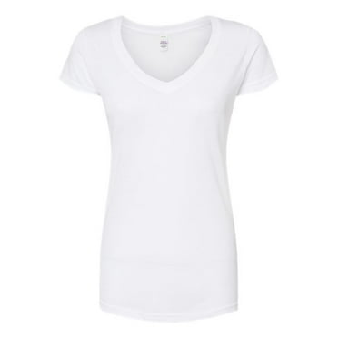 Tultex Women's Poly-Rich V-Neck T-Shirt Size up to 2XL
