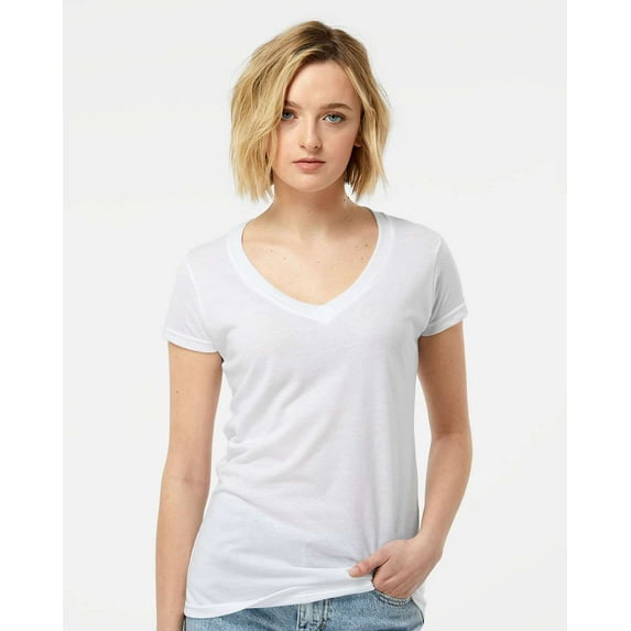Tultex Women's Poly-Rich V-Neck T-Shirt