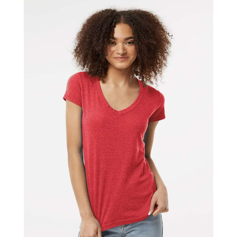 red v neck shirt walmart