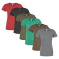 thumbnail image 1 of Tultex Women's Premium Cotton Blend T-Shirt, 50/50 Ring-Spun USA Premium Cotton/Polyester, 4.3 oz. Assorted Short Sleeve Crewneck Tees, Multi Pack Solid T-shirts (Dark+Bright Color 6 Pack, M), 1 of 8