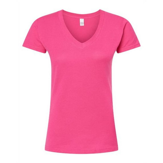 Tultex - Women's Slim Fit Fine Jersey V-Neck T-Shirt - 214