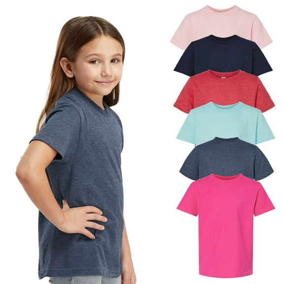 Tultex - Youth Jersey T Shirts | Short Sleeve tee, Pack of 6, Crewneck with Bulk Colors | 100% Cotton, 4.5 oz | Size: Large