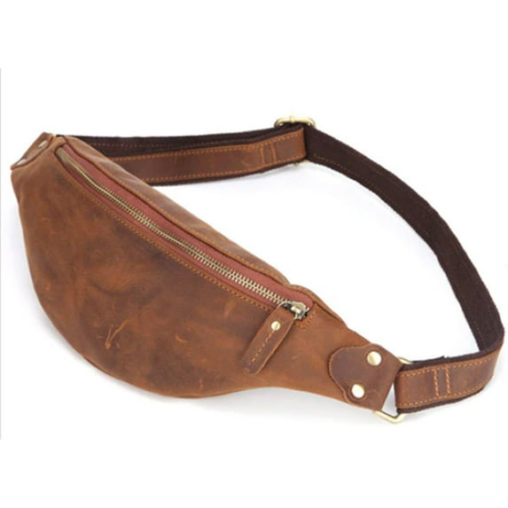 "Tulum" Men's Slim Leather Waist Fanny Pack & Chest Sling - Color Options