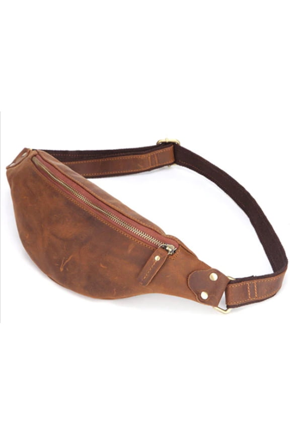 "Tulum" Men's Slim Leather Waist Fanny Pack & Chest Sling - Color Options