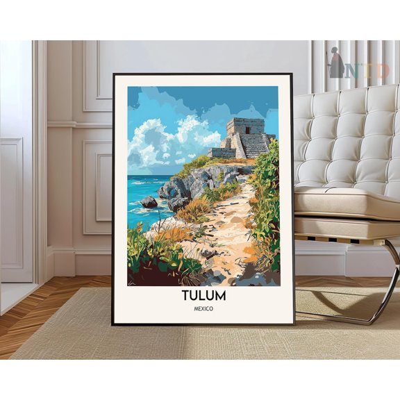 Tulum Mexico Poster, Unframed Paper Poster 8x10in