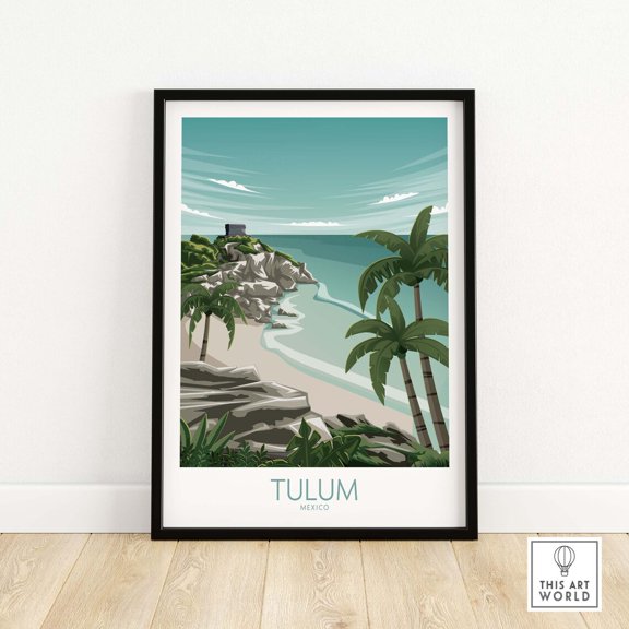 Tulum Mexico Travel Gift Wall Art Decor Unframed Paper Print