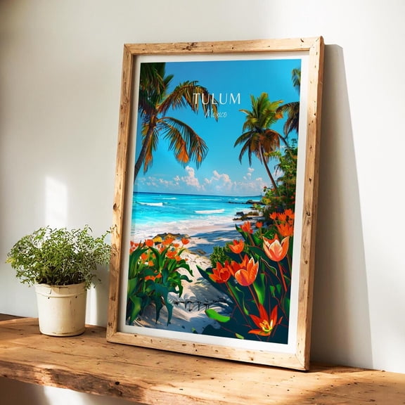 Tulum Mexico Travel Gift Wall Art Decor Unframed Paper Print