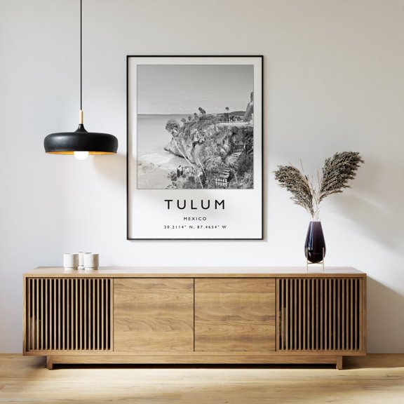 Tulum Mexico Travel Minimalist Beach Print, Unframed Paper Print