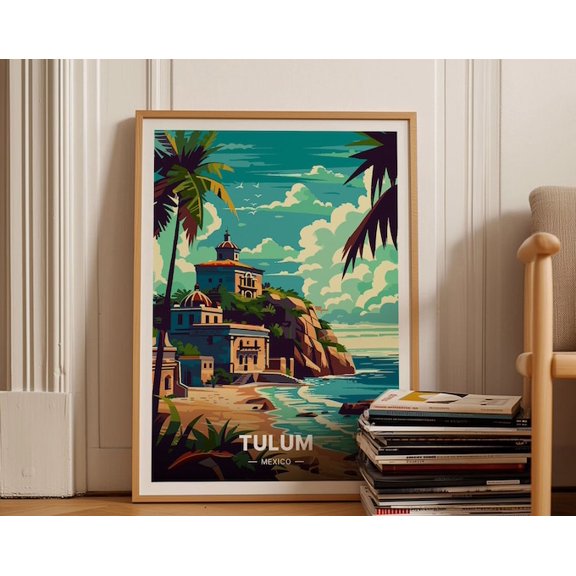 Tulum Mexico Wall Art Print, Unframed Paper Poster 8x10in