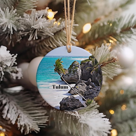 Tulum Ornament, Christmas Ornament, Tulum Gift, Christmas Decor, Tulum Souvenir, Tulum Travel, Travel Gift, Xmas Tree YBY417 (Tulum-38TH13)