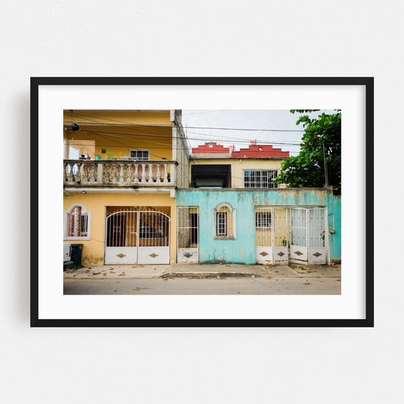 Tulum Residential 04 - Tulum Quintana Roo Mexico Photography Architecture Street Photography Rustic Tropical Beach House Cityscape Vintage Black Framed Wall Art Print 5 x 7 inches