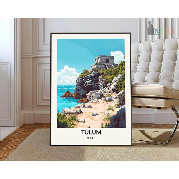 Tulum Riviera Maya Poster, Unframed Canvas 24x36in