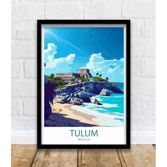 Tulum Travel Print Tulum Wall Decor Mexico Tulum Art Tulum Wall Art Home Decor Office Wall Art