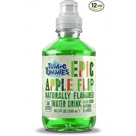 Tum-e Yummies Naturally Flavored Water Drink for Kids Bundled by Louisiana Pantry (Epic Apple Flip, 12 Pack)