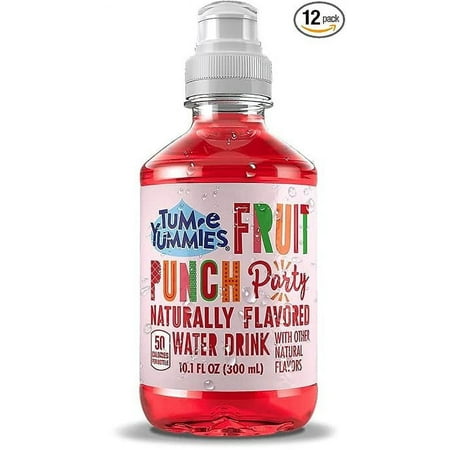 Tum-e Yummies Naturally Flavored Water Drink for Kids Bundled by Louisiana Pantry (Fruit Punch Party, 12 Pack)