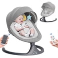 thumbnail image 1 of Tumajup 5 in 1 Large Baby Swing Bouncer with Rocking, Mosquito Net&Cute Toys Gray Striped for Toddler, 1 Count, 1 of 10