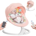 thumbnail image 1 of Tumajup 5 in 1 Large Baby Swing Bouncer with Rocking, Mosquito Net&Cute Toys Pink Striped for Toddler, 1 Count, 1 of 6