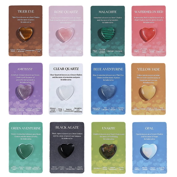 Tumao 12 PCS Valentines Day Cards Holiday Cards, Valentine Cards with Heart Shape Crystal Stones, Personalized Unique Valentines Day Cards for Classroom School Party Favor