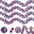 thumbnail image 1 of Tumao 33FT 5Pcs 4th of July Garland Red White and Blue Patrioic Star Metallic Tinsel Garland for Independence Day Memorial Day and Veterans Day Decorations, 1 of 5