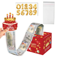 thumbnail image 1 of Tumao Birthday Money Box for Cash Gift, Money Roll Gift Box for Cake Pull Out Kit with Pull Out Happy Birthday Day Card and 30Pcs Transparent Bags for Women Men Surprise, 1 of 6