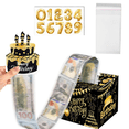 thumbnail image 1 of Tumao Birthday Money Box for Cash Gift, Money Roll Gift Box for Cake Pull Out Kit with Pull Out Happy Birthday Day Card and 30Pcs Transparent Bags, 1 of 6