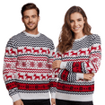 thumbnail image 1 of Tumao Christmas Sweaters for Men Family Couples Reindeer Snowflake Print Sweater Round Neck Long Sleeve Pullover Sweater Tops for Christmas, parties, 1 of 6