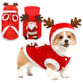 thumbnail image 1 of Tumao Dog & Cat Christmas Outfit - Santa Claus Hooded Bodysuit for Pets, 1 of 7